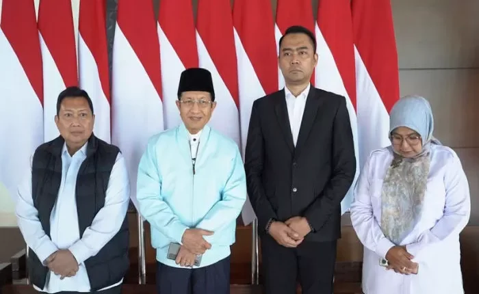 وزير الشؤون الدينية نصر الدين عمر خلال مشاركته بدعوة من المملكة العربية السعودية لتقديم رؤيته حول راهنية علم الحديث في العصر الرقمي. (الصورة: وزارة الشؤون الدينية الإندونيسية)