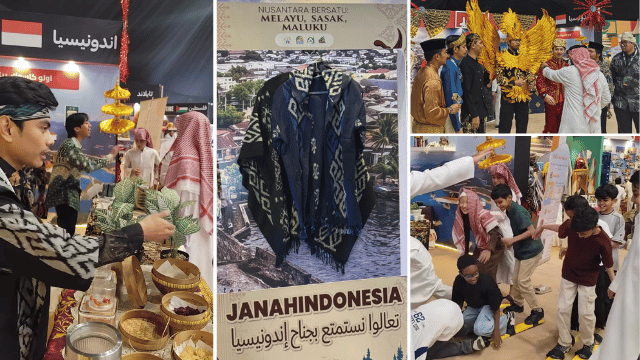 جانب من المعرض الإندونيسي وتفاعل الزوار مع الفعاليات الثقافية @